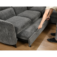 Canapé d'angle modulable OEM beige, design européen, convertible, en tissu doux et moelleux avec éponge haute densité, plusieurs options