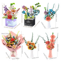 Hamaileon Großhandel 3D Holzpuzzle Blumenstrauß-Box-Set DIY Gemischte Blumen Entspannendes Puzzle-Bausatz Holz 3D Geschenkset Heimdekoration
