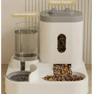 Zenidoo 2-in-1 Adjustable Modern Plastic Cat Dog Food <b>Water</b> <b>Dispenser</b> <b>Automatic</b> Gravity Feeder Bowl Non-Leak 3.3L Capacity - Product Image 3