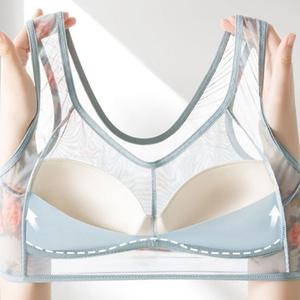 Mid-aged Women <b>Bra</b> Sexy Mesh Large Size Women's <b>Bra</b> Breathable Sports Beauty Back Vest Sleep Gathered Wrapped Chest <b>Bra</b> - Product Image 6