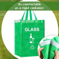 3pcs Sacs à provisions pliants tissés imperméables à l'eau Sacs poubelles séparées pour le tri des déchets Stockage pratique du recyclage