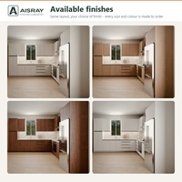 Meubles de cuisine en mélamine au design luxueux, aménagement en L, tiroirs à fermeture amortie, dimensions personnalisées et commandes sur mesure