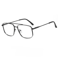 Monture de lunettes optiques Partagas carrée en métal à double pont avec charnière à ressort, anti-lumière bleue, pour hommes