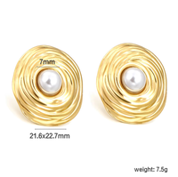 Boucles d'oreilles clous en acier inoxydable plaqué or PVD 18 carats hypoallergéniques, motif papillon et fleur, pour femmes, vente en gros