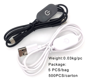 Cable USB de PVC con Interruptor, Macho a Hembra, para Lámpara de Escritorio LED Blanco Frío con <span class=keywords><strong>Atenuador</strong></span> en el Cable USB - Product Image 3