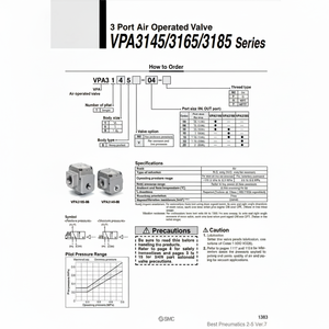 Modèle de soupape de commande pneumatique SMC Pneumatics VPA4250-03 - Product Image 1