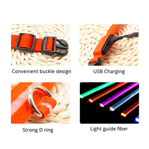 Vente directe d'usine vente chaude LED clignotant collier pour animaux de compagnie collier de <span class=keywords><strong>chien</strong></span> lumineux pour la sécurité marche animal de compagnie et contre l'animal perdu - Product Image 5