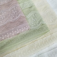 Tissu en maille florale respirant, soluble dans l'eau, 100% coton, dentelle pour robe brodée ou hawaïenne, tissu en coton pour broderie