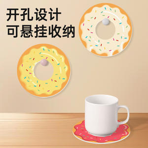 Sous-verre rond en terre de diatomée, motif dessin animé, absorbant, pour lavabo, tasse, savon, brosse à dents - Product Image 1