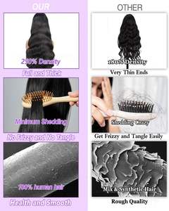 วิกผมแบบวีพาร์ท <span class=keywords><strong>ผม</strong></span>แท้ ความหนาแน่น 250% ลอนบอดี้เวฟ อัพเกรด วิกผมแบบยูพาร์ท <span class=keywords><strong>ผม</strong></span>แท้ พร้อมเชือกผูก ไม่ต้องเย็บ ไม่ต้องใช้กาว แบบคลิปติด วิกครึ่งศีรษะ - Product Image 5