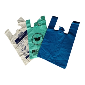 Recyclable Customizable PE Material Embossed T-Shirt <b>Sand</b> Bag for Supermarket and Exhibition Use - Product Image 1