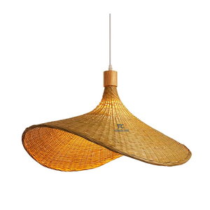 Vietnam Eco-Friendly Vintage Handmade Woven Wicker Bamboo Pendant <b>Light</b> Modern Japanese Rattan Wooden Lampshade Home Decor - Product Image 5