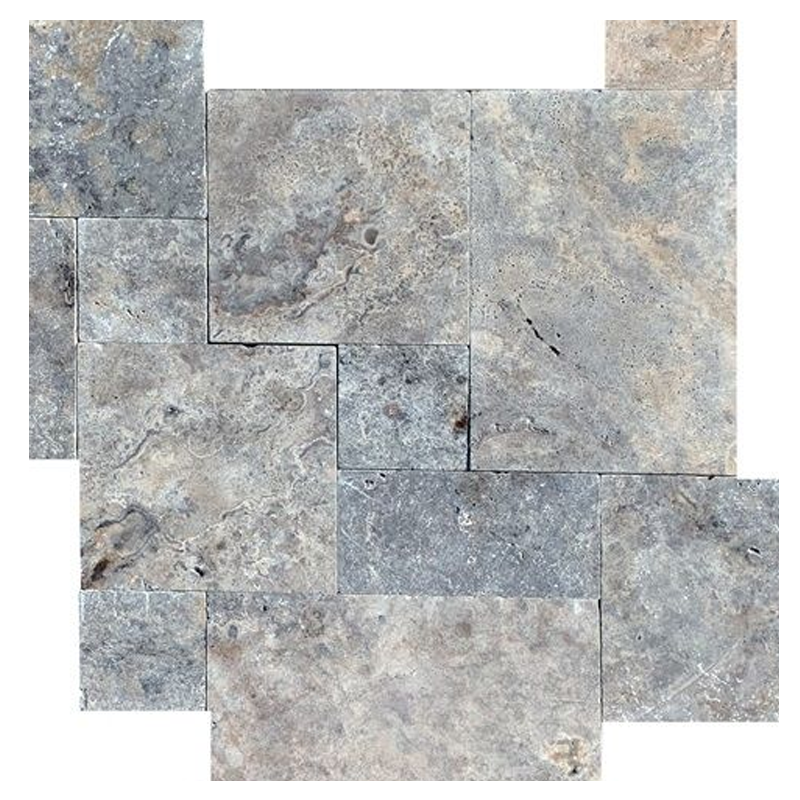 Оптовая продажа, серый, серебристый травертин, уличные плитки