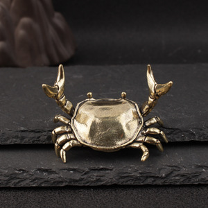 Soporte para bolígrafos con forma de cangrejo de latón, diseño de bambú, estilo chino, adorno artesanal de metal para decoración de escritorio de caligrafía - Product Image 2