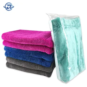 Wholesale Manufacturer Custom Double Sided Microfibra Auto Fast Car Drying Towels Twisted Loop Microfiber Cloth Car Wash Towel