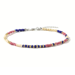 Pulsera <span class=keywords><strong>tobillera</strong></span> de punto de playa para mujer, cuentas de cristal coloridas de semillas bohemias, GAB007 - Product Image 5