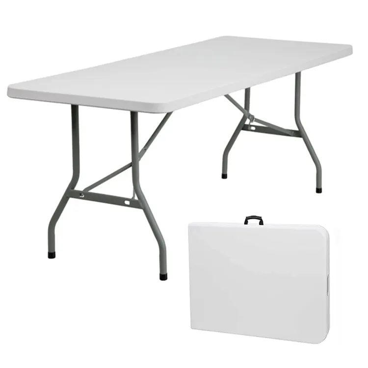 Vente directe d'usine Tables pliantes en plastique de 6 pieds Tables pliantes d'extérieur faciles à transporter