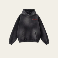 Pull-over surdimensionné personnalisé 350gsm sweat à capuche unisexe noir poids lourd avec logo personnalisé sweat-shirt pour hommes de haute qualité