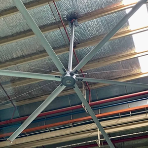 Ventilateurs de plafond industriels HVLS de type réversible de 7,3 m (24 pi) de taille géante avec pales en aluminium et moteur pour les grandes ateliers de réparation - Product Image 1