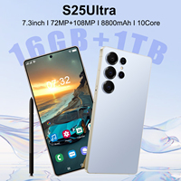 Smartphone Original S25 Ultra 5G LTE, 16GB+1TB, CPU Deca Core, Cámara de 108MP, Pantalla AMOLED de 7.3'', Batería de 8800mAh, Doble SIM, Android 13