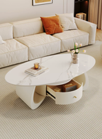 Table basse elliptique en roche éclatée, convertible, durable, portable, petite, de luxe, moderne, pour salon