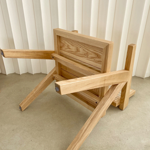 Chaise de salle à manger en rotin tressé et bois massif avec design artistique à mortaise et tenon pour la maison, le balcon ou le bureau - Product Image 4