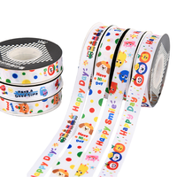 Cinta de Grosgrain Colorida para Decoración de Cajas de Pastel de Cumpleaños y Regalos, Poliéster/Algodón de Alta Tenacidad con Diseño de Mariposa