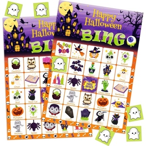CZFIT Halloween Holiday Bingo <b>Card</b> Game 32 Players Kids Large Group Classroom Use Valentine's Day Party Favors Supplies - Product Image 4
