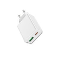Nuevo Cargador Rápido USB-C PD Ultra Delgado de 20W TKT con Doble Puerto QC3.0/QC4.0, Resistente al Fuego, 5V/2.4A para Teléfonos Celulares, Tabletas y Cámaras
