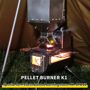 G-poêle avec fenêtre ouverte + Réservoir à granulés + Protecteur de tente + Brûleur spécial pour Gstove + amortisseur de tuyau de <span class=keywords><strong>cheminée</strong></span> dia.63mm - Product Image 5