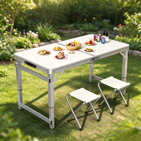 Table pliante réglable en hauteur en alliage d'aluminium, table portable pliable pour le camping en plein air, les stands et les événements promotionnels (vente en gros)