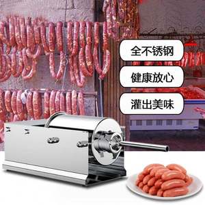 Máquina de enema horizontal con manivela manual de 3L, máquina de llenado de acero inoxidable para salchichas de salami de exportación profesional para el hogar pequeño - Product Image 3