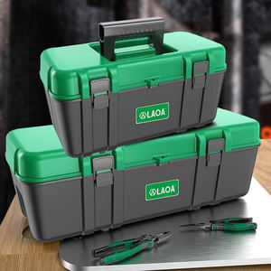 LAOA Enhanced Green and Black <b>Toolbox</b> Case OEM Home Repair Large Capacity Handheld <b>Tool</b> Organizer IP54 Rated - Product Image 3