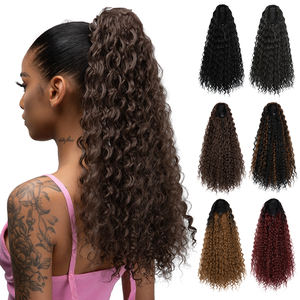 En gros Clip sur <span class=keywords><strong>queue</strong></span> <span class=keywords><strong>de</strong></span> <span class=keywords><strong>cheval</strong></span> vague profonde synthétique faux <span class=keywords><strong>Afro</strong></span> bouffée crépus bouclés cordon Extension <span class=keywords><strong>de</strong></span> cheveux <span class=keywords><strong>queue</strong></span> <span class=keywords><strong>de</strong></span> <span class=keywords><strong>cheval</strong></span> pour les femmes noires - Product Image 1