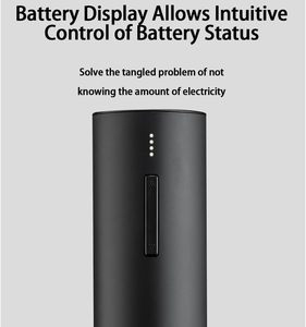 ที่เปิดขวดไวน์ไฟฟ้าอัตโนมัติพลาสติกทันสมัย แบตเตอรี่ลิเธียมแบบชาร์จ USB พร้อมหน้าจอแสดงความจุแบตเตอรี่ ชาร์จเร็ว - Product Image 4