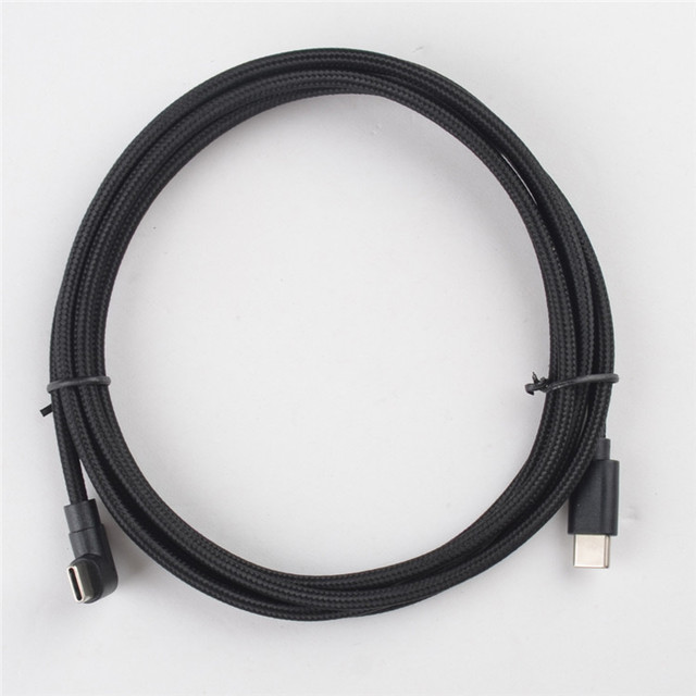Braided Right Angle USB Type-C Cable 3A Fast Charging 5A Power Nylon Mobile Phone Cable 1m 2m 5m Available