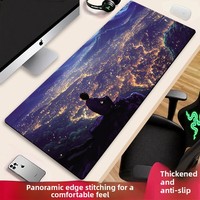 Tapis de souris en plastique extra large pour le jeu et le bureau, design anime, bord épaissi, personnalisable