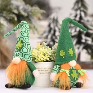 St. Patrick's Day Plush Gnome Doll Decor Irish Festival Standing Elf Ornament Green <b>Leaf</b> 26X9cm Home Party Decoration Wholesale - Product Image 2