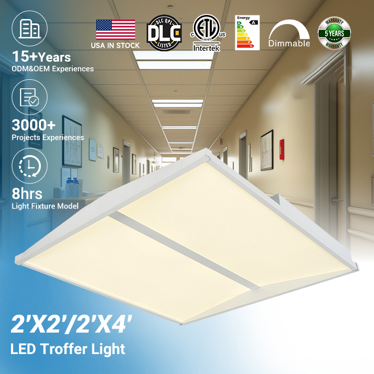 Halcon High Brightness Dimmable Lighting Office 24w 30w 35w 40w 50w Recessed Panel Light Led Troffer Lamp