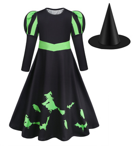 <span class=keywords><strong>Disfraz</strong></span> de <span class=keywords><strong>bruja</strong></span> <span class=keywords><strong>malvada</strong></span> para Halloween, <span class=keywords><strong>disfraz</strong></span> inspirado en personaje de TV y película, manga voladora, vestidos de niña Glinda o Elphaba - Product Image 2