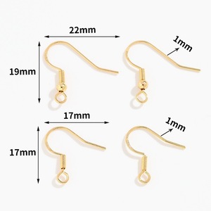 OEM Ear Hooks 18K Gold Plated 22mm 19mm Drop Shape Jewelry Findings For Earrings Making Components - Product Image 1