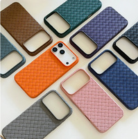 Coque de téléphone à texture tressée pour iPhone 18 17 15 14 13 12 11 Pro Max, en TPU souple mat antichoc, coque arrière tressée pour téléphone portable