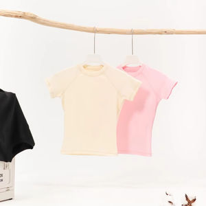 Top Corto Básico Ajustado Personalizado, 92% Algodón, 8% Elastano, Cuello Redondo, Camiseta Corta con Costuras para Mujer - Product Image 1