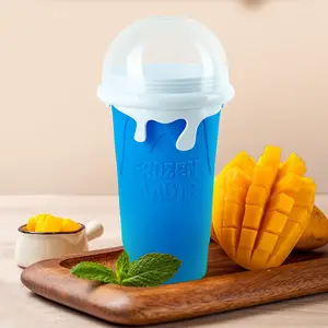 Tasse à smoothies congelés Nouvelle grande taille 500 ml Frozen Magic Summer Silicone Squeeze Cup Slush Maker Cup