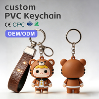 Porte-clés vierges en PVC souple et acier inoxydable avec logo 3D personnalisé et accessoires pour porte-clés