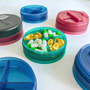 Vitamin Creative Smart Waterproof Portable Plastic Round Travel Reminder 7 Days Container Box Storage Organizer Case Pill Box