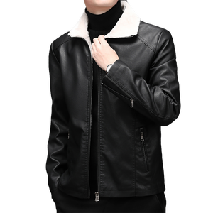 2025ผู้ชายหนังยาวขนเทียมยาวกันลมคอวีผ้าแคนวาสใส่สบายสไตล์เกาหลีโจ๊กเกอร์แฟชั่นวัยรุ่นขายดีสำหรับฤดูใบไม้ร่วงและฤดูหนาว - Product Image 1