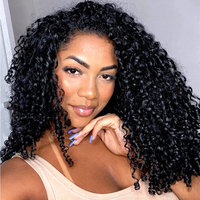 Extensions de Cheveux Humains Bouclés Pixie Afro Bouncy, Tissage de Cheveux Vierges Naturels Jerry Curly en Promotion