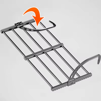 Séchoir à vêtements pliable pour balcon Poteau de séchage de radiateur de fenêtre rétractable avec hauteur réglable