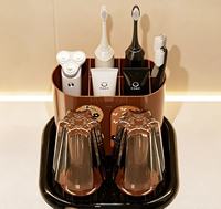 Ensemble porte-brosse à dents et gobelet à bain de bouche pour comptoir de salle de bain, rangement de vanité, haute qualité, vente chaude, vente en gros directe usine